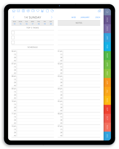 Download Digital Planner PDF for GoodNotes, iPad (Dark)