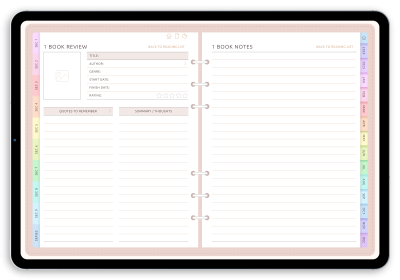 Download Reading Journal Hyperlinked PDF for iPad/Android
