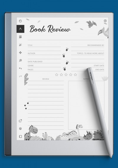 reMarkable Dinosaurs Book Review Template For Kids
