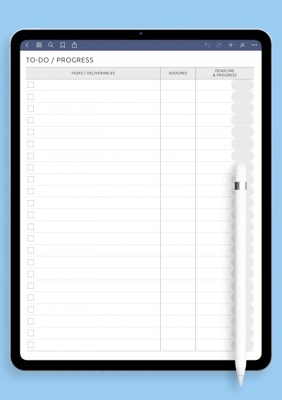 To-Do with Assignees Template for iPad