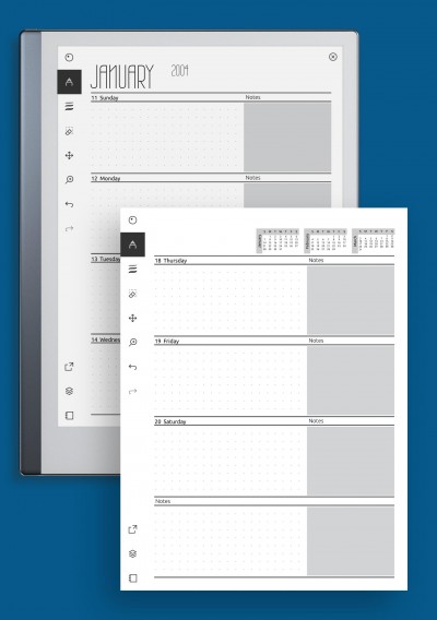 reMarkable Dotted Weekly Planner Template