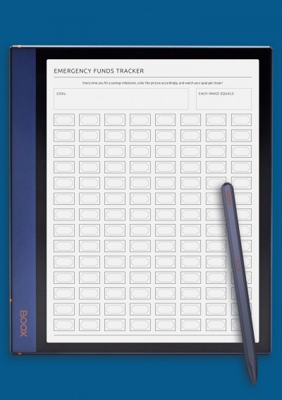 Emergency Funds Tracker Template for BOOX Note Air