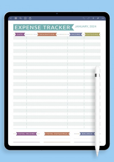 Expense Tracker - Casual Style Template for iPad & Android