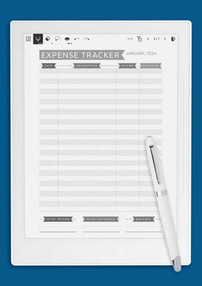 Supernote Expense Tracker - Casual Style Template