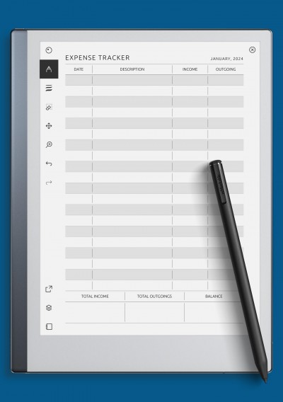 reMarkable Expense Tracker Template - Original Style