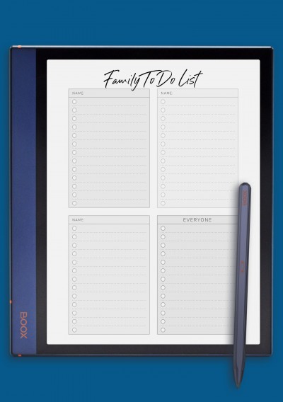 BOOX Tab Family To Do List for Three Persons Template
