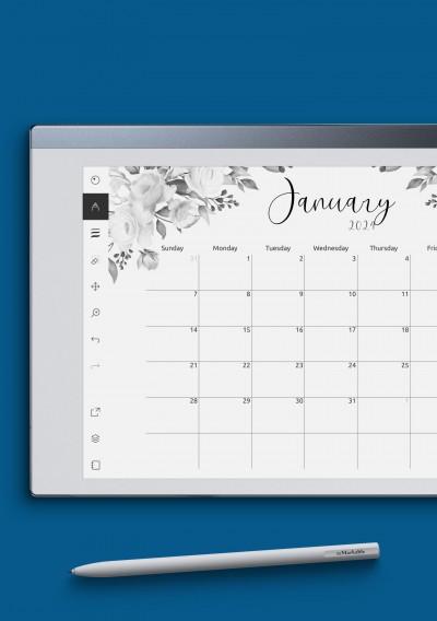 reMarkable Floral Design Monthly Calendar