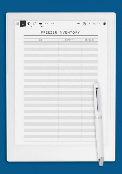 Freezer Inventory - Original Style template for Supernote