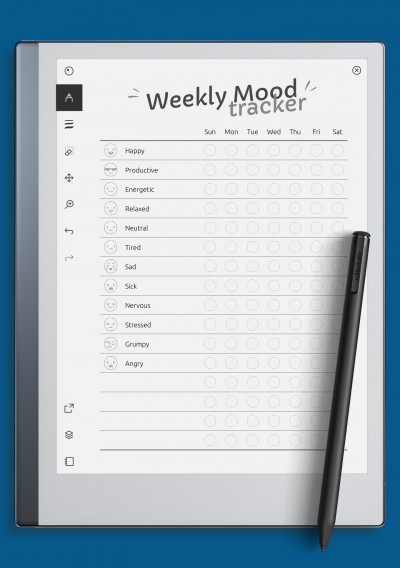 reMarkable Funny Weekly Mood Tracker