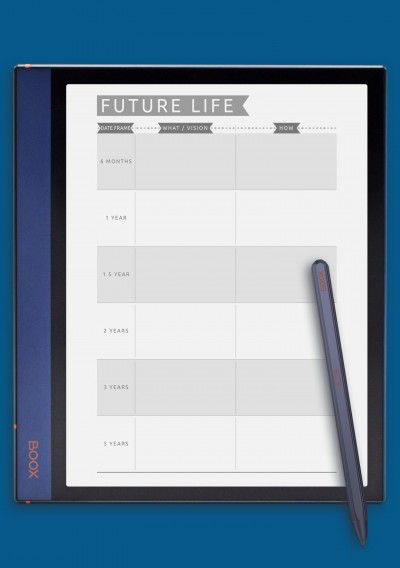 Future Life Goals - Casual Style Template for BOOX Note