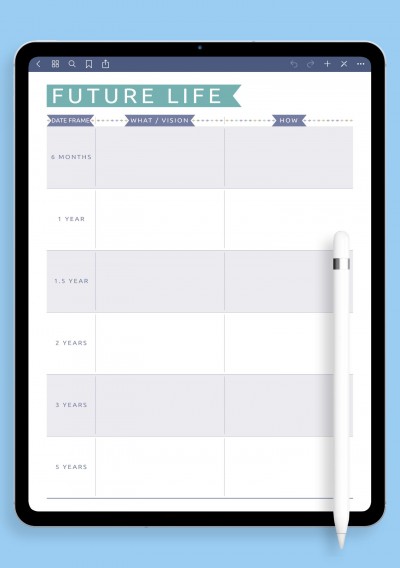 iPad Future Life Goals - Casual Style Template