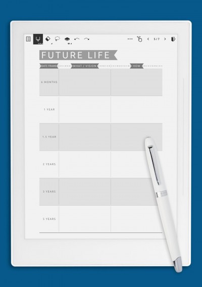 Future Life Goals - Casual Style Template for Supernote A5X