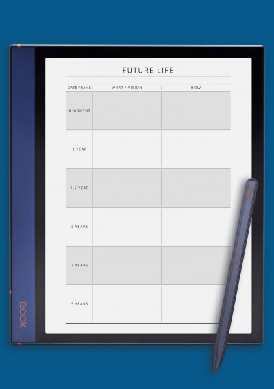 Future Life Goals - Original Style Template for BOOX Note