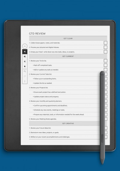 Get Things Done Review Template for Kindle Scribe