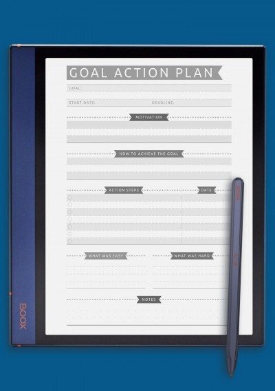 Goal Action Plan - Casual Style Template for BOOX Note