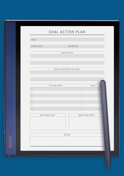 BOOX Note Air Goal Action Plan - Original Style Template