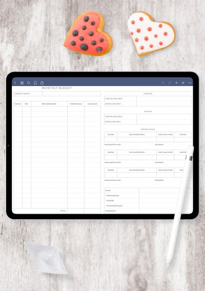 Goal-oriented budget template for GoodNotes