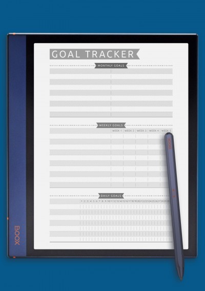 Goal Tracker - Casual Style Template for BOOX