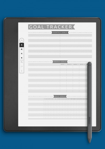 Kindle Scribe Goal Tracker - Casual Style Template