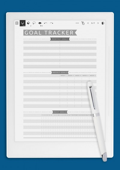 Supernote Goal Tracker - Casual Style Template