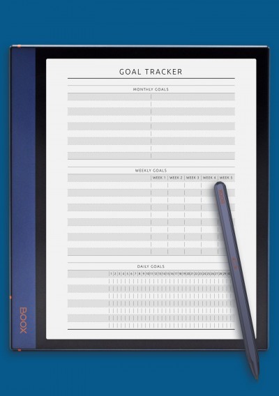 Goal Tracker - Original Style Template for BOOX Note