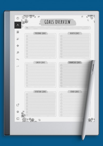 reMarkable Goals Overview - Floral Style