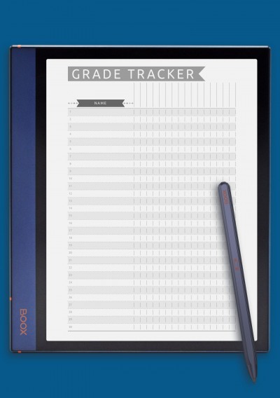Gradebook Template - Casual Style for BOOX Note
