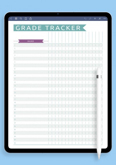 Notability Template Gradebook - Casual Style