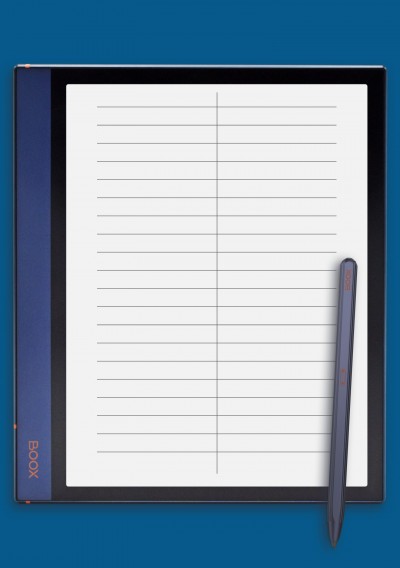 Gregg ruled paper template for BOOX Note