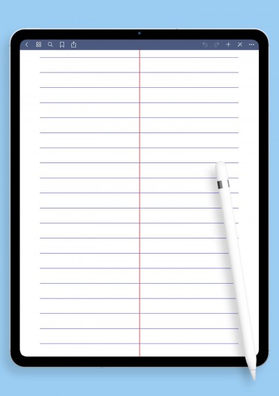 Gregg ruled paper template for GoodNotes