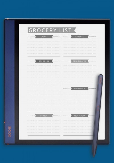 Grocery List - Casual Style Template for BOOX Note