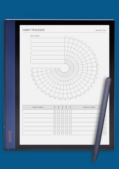 Habit Trackers Template for ONYX BOOX