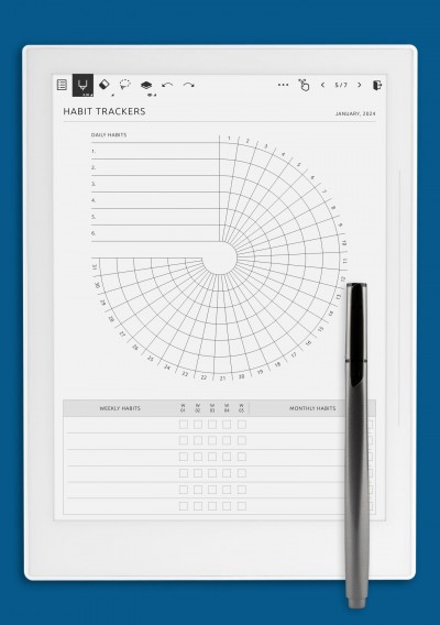 Habit Trackers Template for Supernote