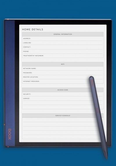 BOOX Note Air Home Details Template
