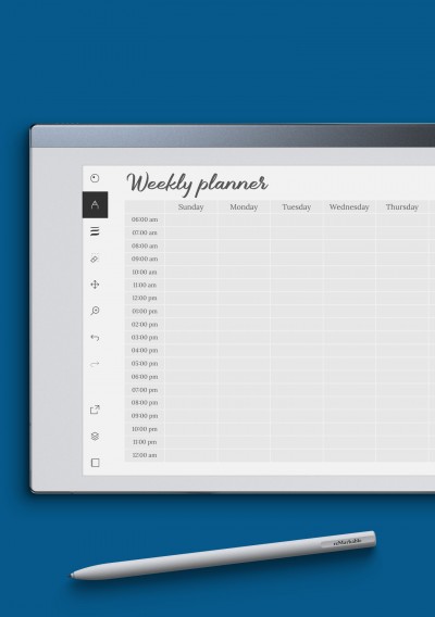 reMarkable Horizontal Weekly Diary Template
