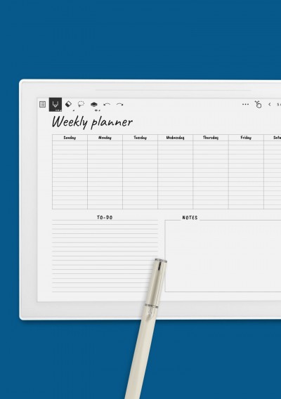 Horizontal Weekly Journal Template for Supernote