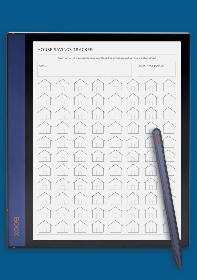 House Savings Tracker Template for BOOX Note