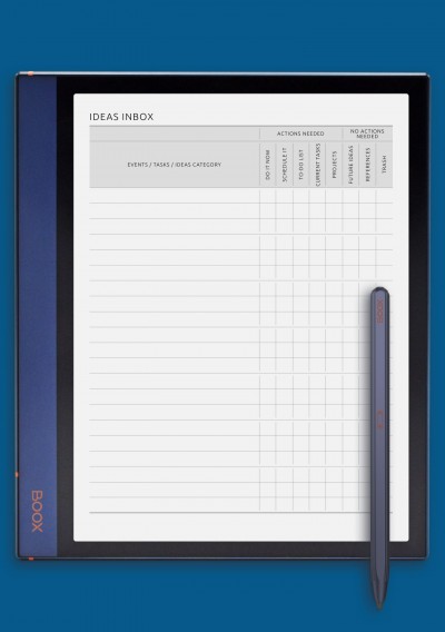Ideas Inbox template for BOOX Note