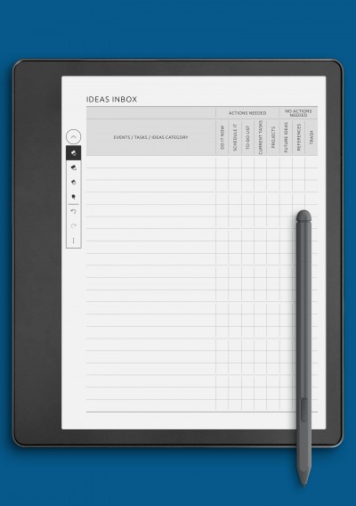 Ideas Inbox template for Kindle Scribe
