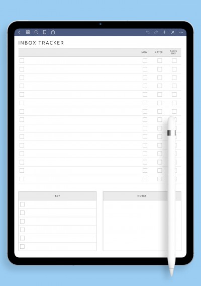 Inbox Tracker Template with Priorities for iPad & Android