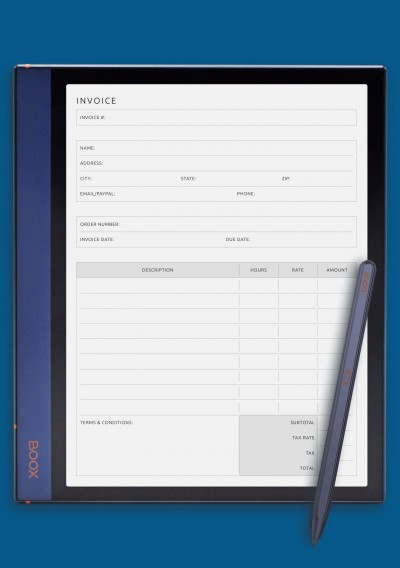 BOOX Note Invoice Template