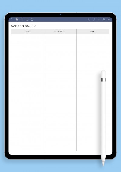 iPad & Android Kanban Board Plain Template