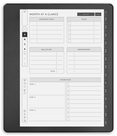 Kindle Scribe Monthly Planner - Portrait Original Theme