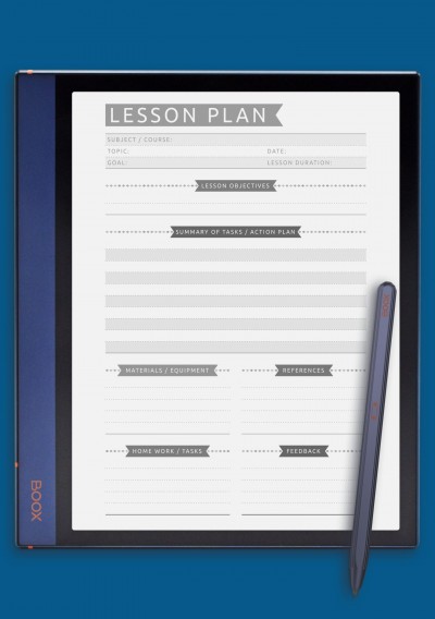 Lesson Plan - Casual Style Template for BOOX Note