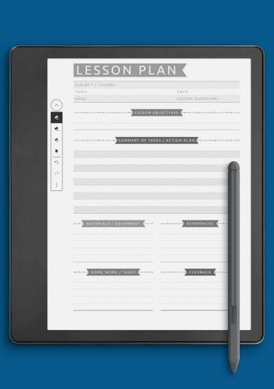 Lesson Plan - Casual Style Template for Kindle Scribe