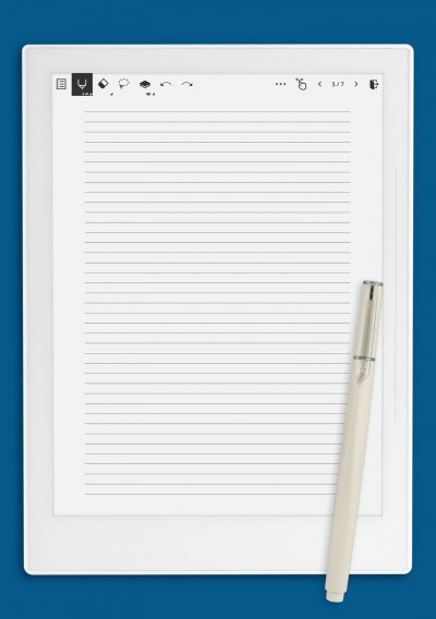 Lined Paper Template 5mm template for Supernote