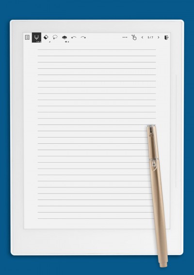 Lined Paper Template 7mm for Supernote