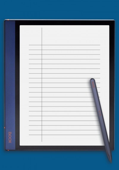 Lined Paper Template - Wide Ruled 8.7mm template for BOOX Note