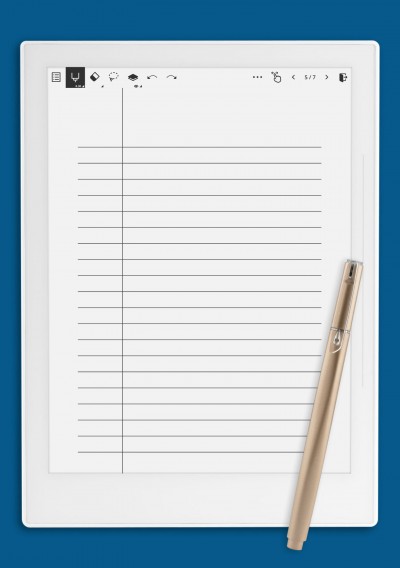 Lined Paper Template - Wide Ruled 8.7mm for Supernote