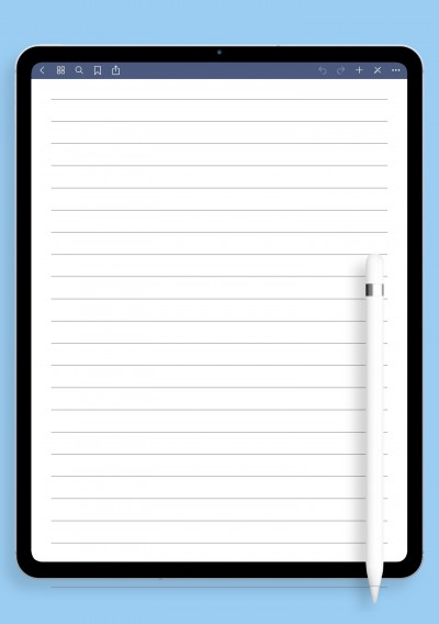 Lined Paper Template - Wide Ruled 8.7mm template for GoodNotes